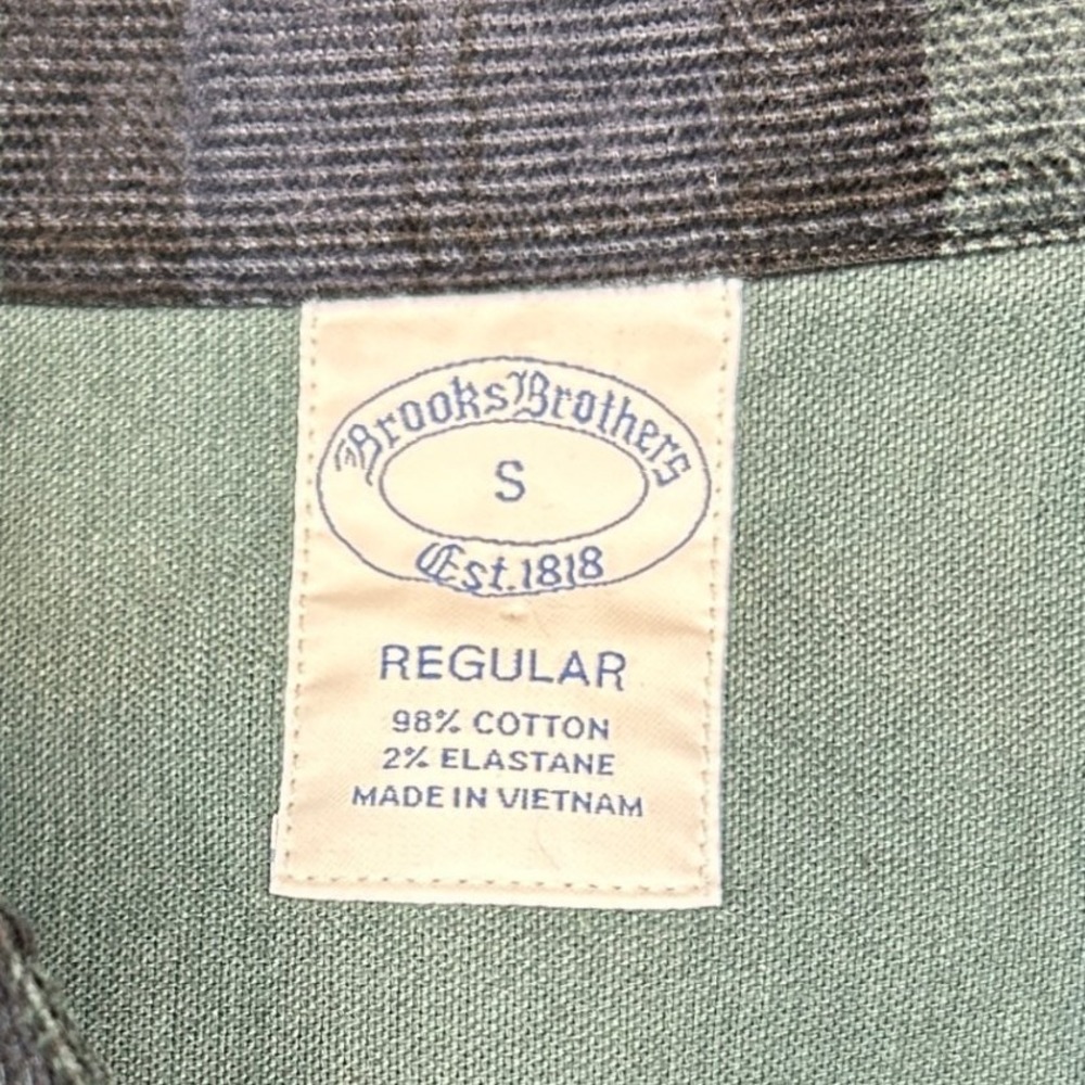 Brooks Brothers Men's Corduroy Black Watch Plaid Shirt Small Elbow Patches View 5